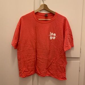 EUC cropped pink Trader Joe’s tee